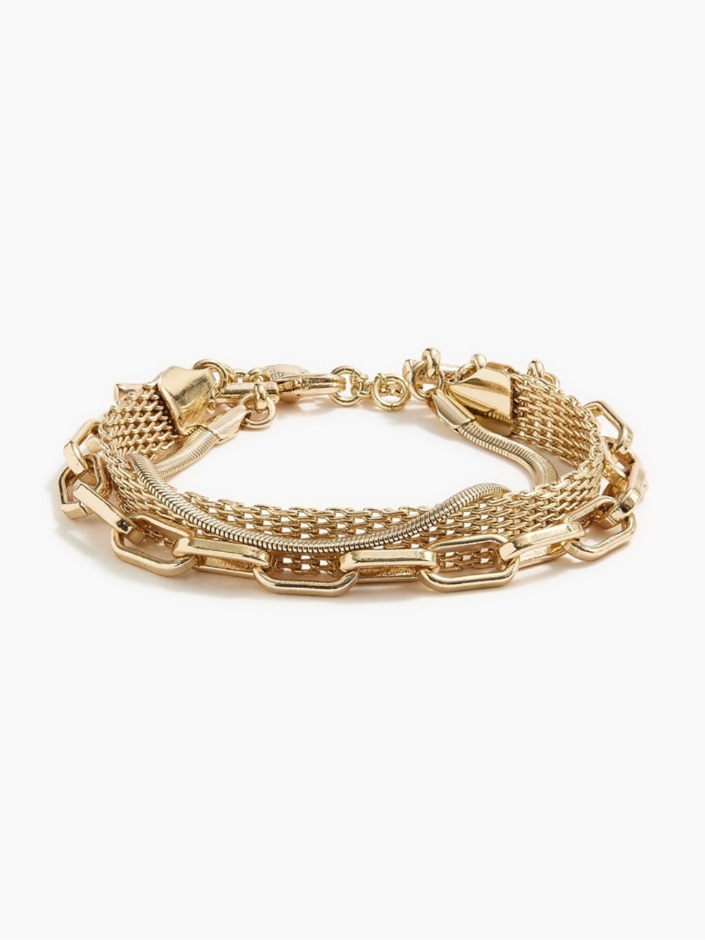 NWT J. Crew factory Triple-chain bracelet in gold